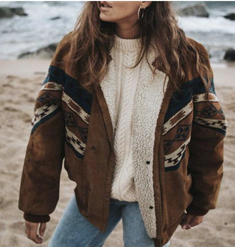 Damen Frühling Sommer Mantel Boho-Vintage, Reverskragen, Tailliert, Knopfleiste, Knielang