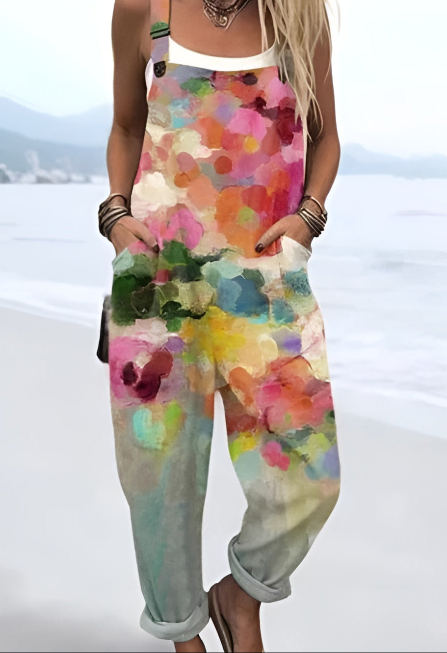Ingeborg™ | Aquarellblüte-Latzhose