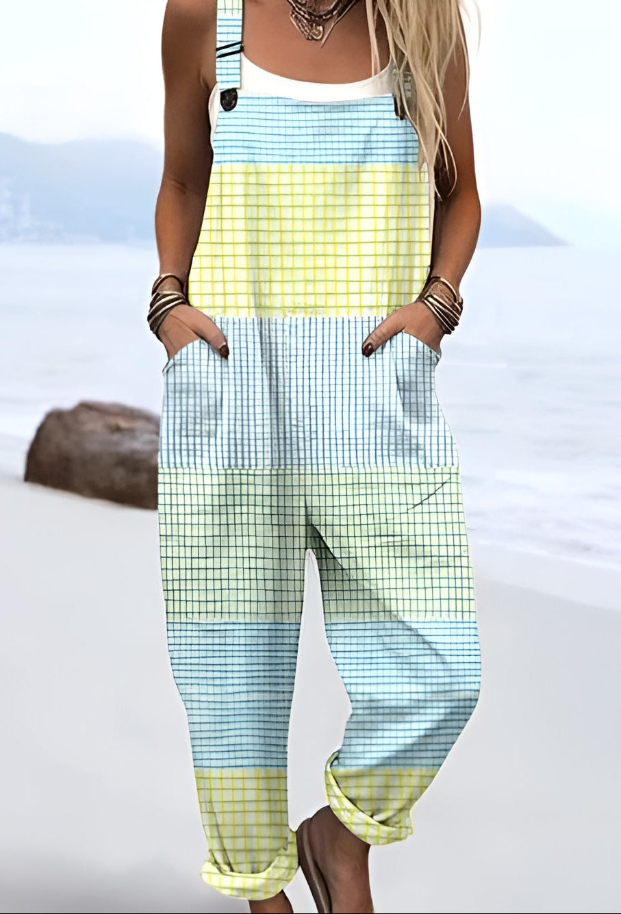 Tilde™ | Pastellgitter-Latzhose