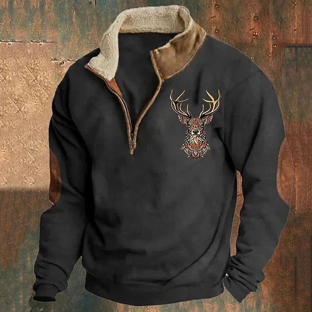 Vintage Pullover mit Reißverschluss